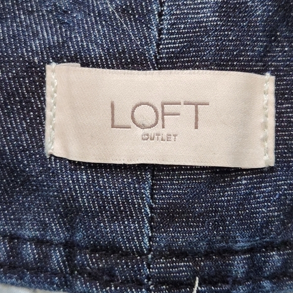 Jean shorts with tie at the waist Blue color Cotton Pockets Size 2 LOFT NWT - Picture 7 of 9